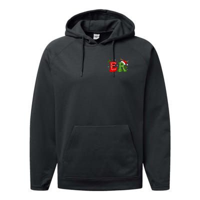 Emergency Department Christmas Er Nurse Performance Fleece Hoodie