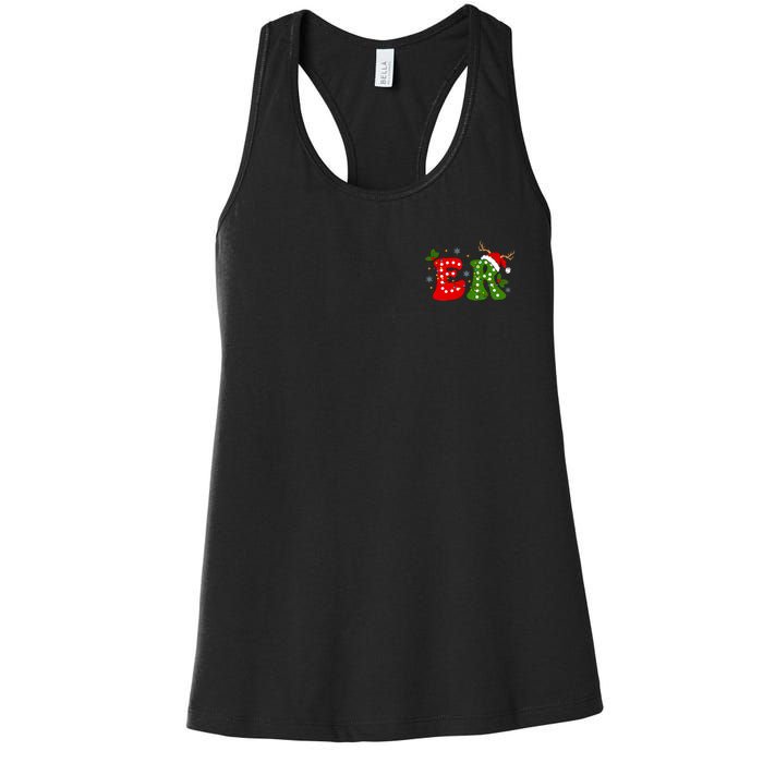 Emergency Department Christmas Er Nurse Women's Racerback Tank