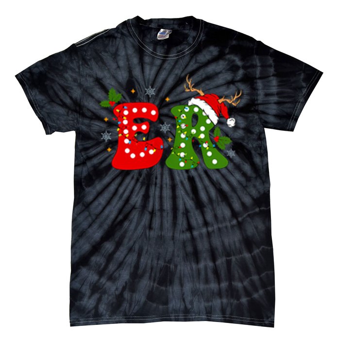 Emergency Department Christmas Er Nurse Tie-Dye T-Shirt