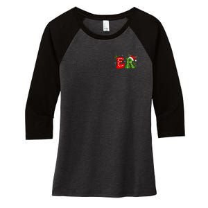 Emergency Department Christmas Er Nurse Women's Tri-Blend 3/4-Sleeve Raglan Shirt