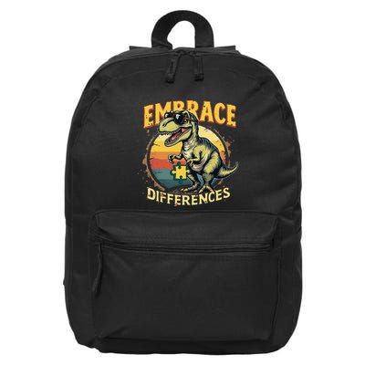 Embrace Differences Cool Dinosaur Inclusion Puzzle Trex Art 16 in Basic Backpack