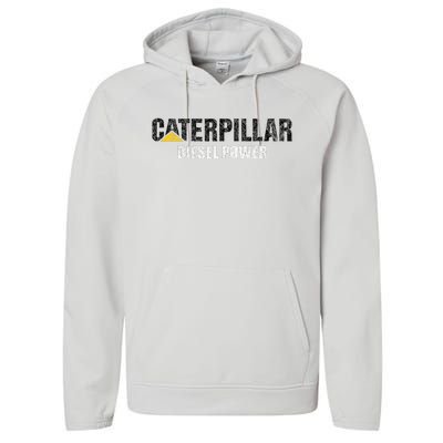 Excavator Driver Construction Machinery Cat Excavator I Love Diesel Power Performance Fleece Hoodie