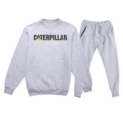 Excavator Driver Construction Machinery Cat Excavator I Love Diesel Power Premium Crewneck Sweatsuit Set