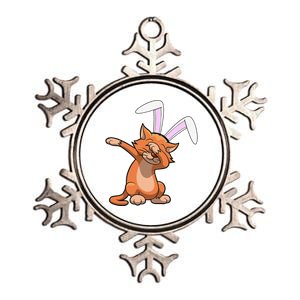 Easter Dabbing Cat Bunny Ears Gift Metallic Star Ornament