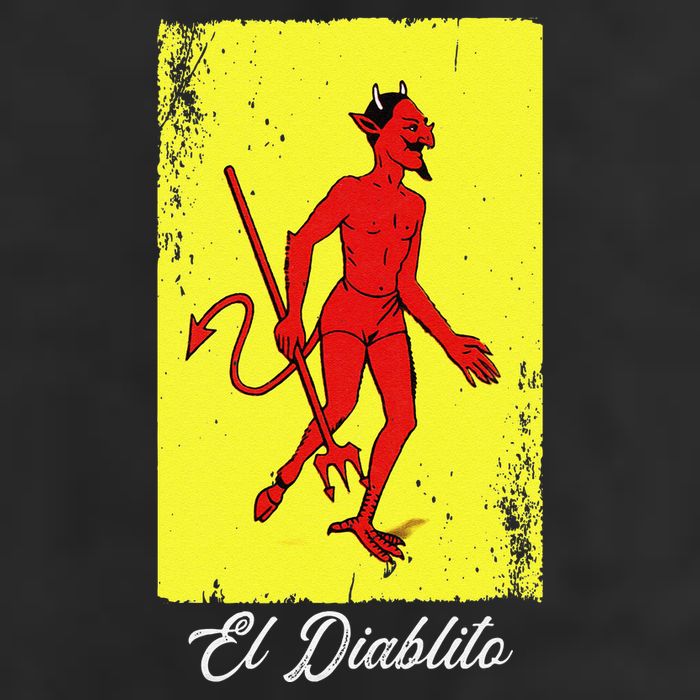 El Diablito Card Mexican Lottery Card 7 Panel Mesh Trucker Snapback Hat