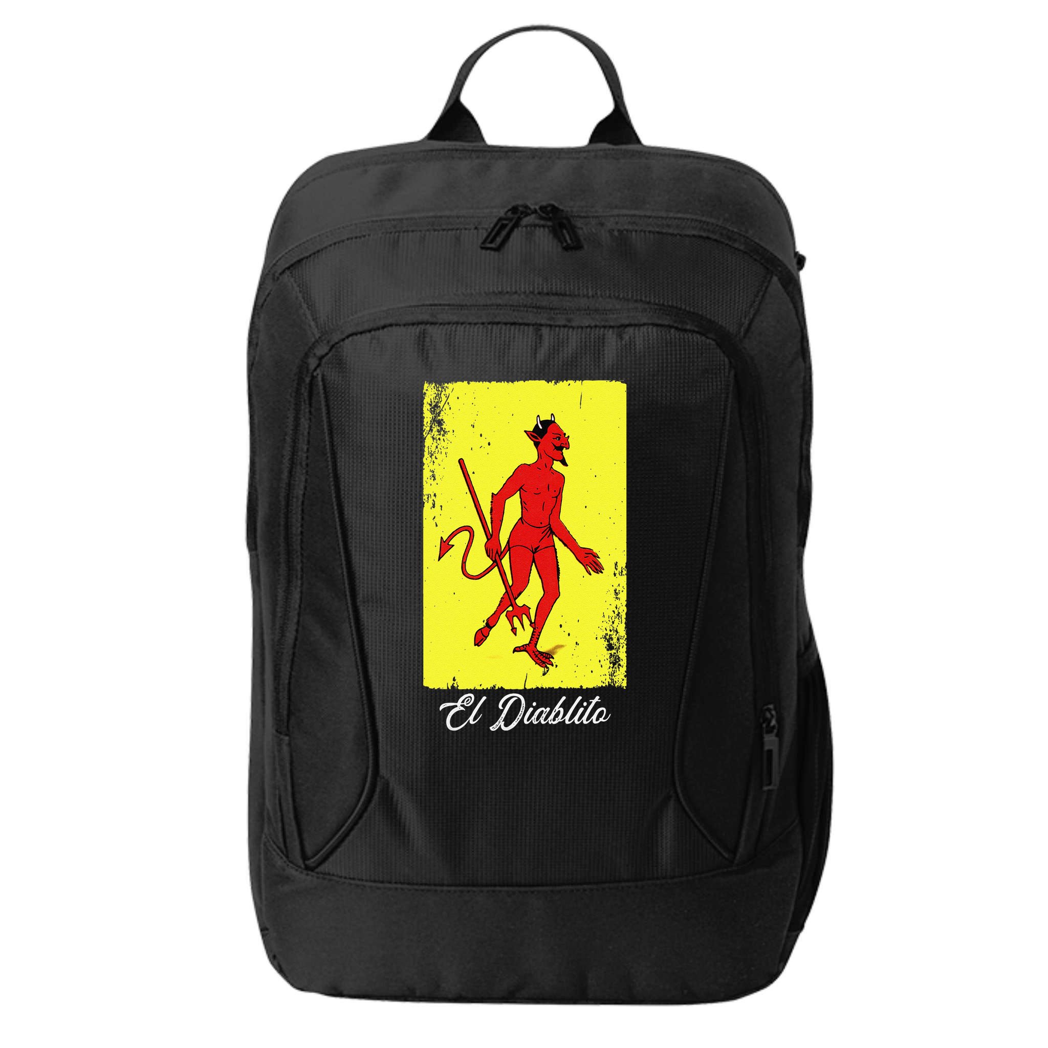 El Diablito Card Mexican Lottery Card City Backpack