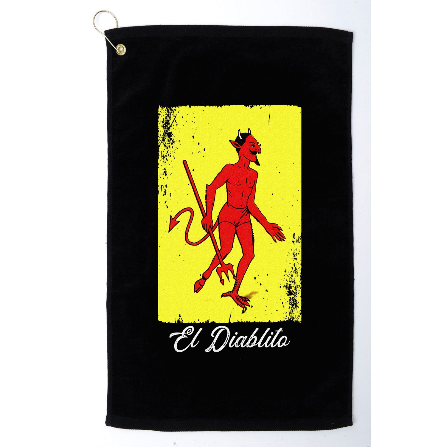 El Diablito Card Mexican Lottery Card Golf Towel