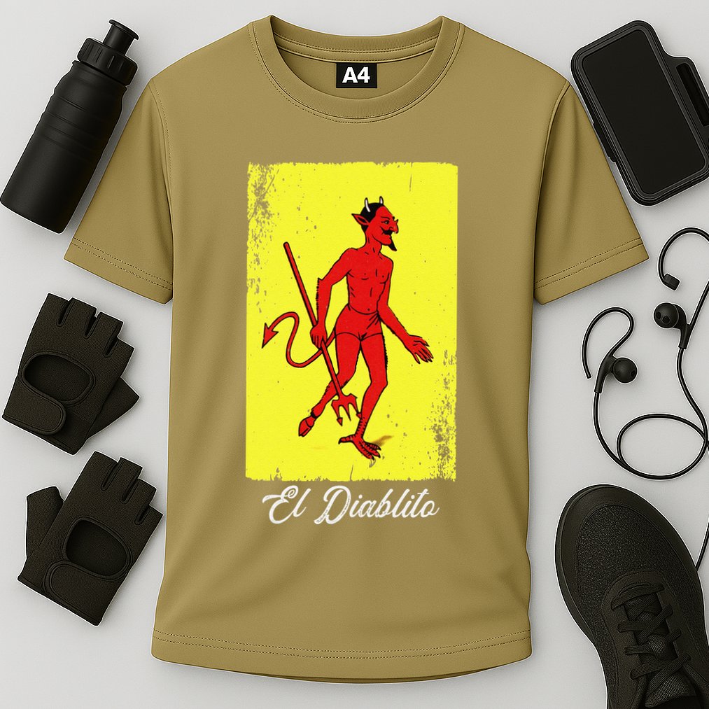 El Diablito Card Mexican Lottery Card Cooling Performance Crew T-Shirt