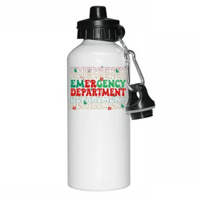 Emergency Department Christmas ED Er Nurse Crew  Aluminum Water Bottle