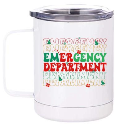 Emergency Department Christmas ED Er Nurse Crew  12 oz Stainless Steel Tumbler Cup