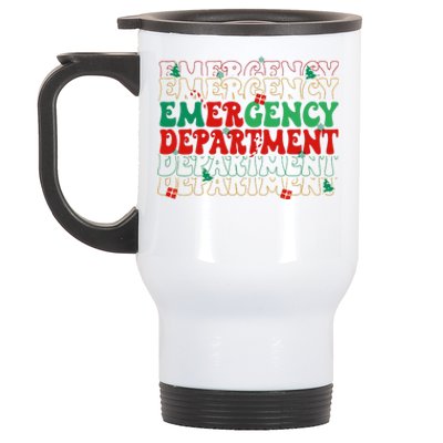 Emergency Department Christmas ED Er Nurse Crew  Stainless Steel Travel Mug