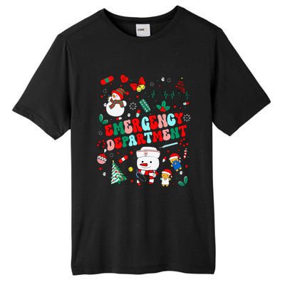 Emergency Department Christmas Ed Tech Nurse Snowman Xmas Tall Fusion ChromaSoft Performance T-Shirt