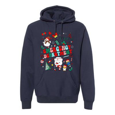 Emergency Department Christmas Ed Tech Nurse Snowman Xmas Premium Hoodie