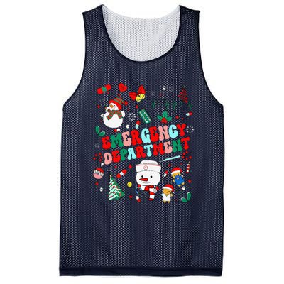 Emergency Department Christmas Ed Tech Nurse Snowman Xmas Mesh Reversible Basketball Jersey Tank