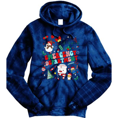 Emergency Department Christmas Ed Tech Nurse Snowman Xmas Tie Dye Hoodie