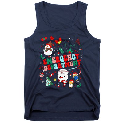 Emergency Department Christmas Ed Tech Nurse Snowman Xmas Tank Top