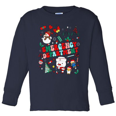 Emergency Department Christmas Ed Tech Nurse Snowman Xmas Toddler Long Sleeve Shirt