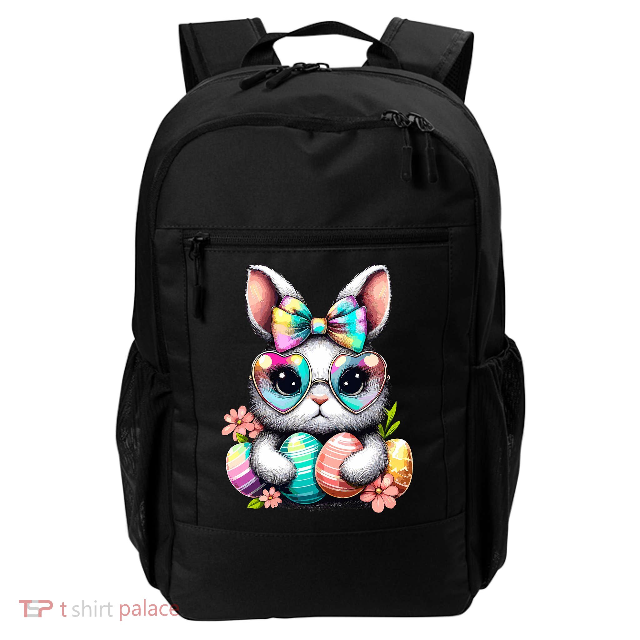 Easter Day Cute Rabbit Face Tie Dye Eggs Girl Bunny  Daily Commute Backpack