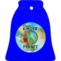 Earth Day Create A Kinder Planet Global Warming Climate Boho Gift Ceramic Bell Ornament