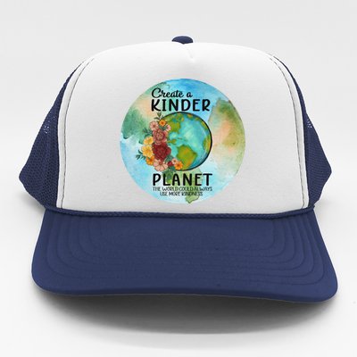 Earth Day Create A Kinder Planet Global Warming Climate Boho Gift Trucker Hat