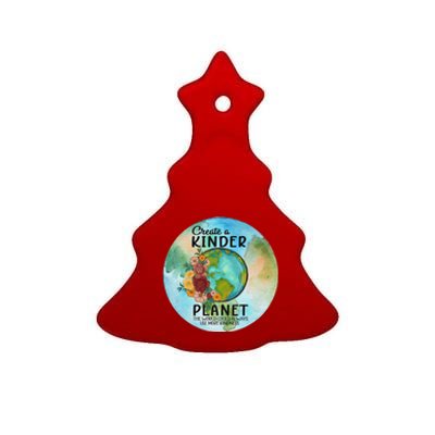 Earth Day Create A Kinder Planet Global Warming Climate Boho Gift Ceramic Tree Ornament