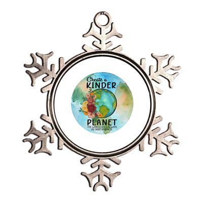 Earth Day Create A Kinder Planet Global Warming Climate Boho Gift Metallic Star Ornament