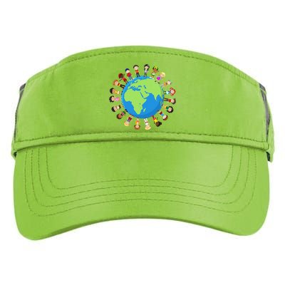 Earth Day Children Around The World Environ Talist Long Sleeve Adult Drive Performance Visor