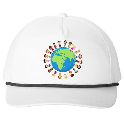 Earth Day Children Around The World Environ Talist Long Sleeve Snapback Five-Panel Rope Hat