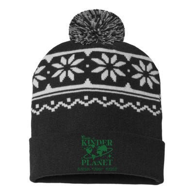 Earth Day Create A Kinder Planet Be Kind To The Planet Environmental Awareness USA-Made Snowflake Beanie