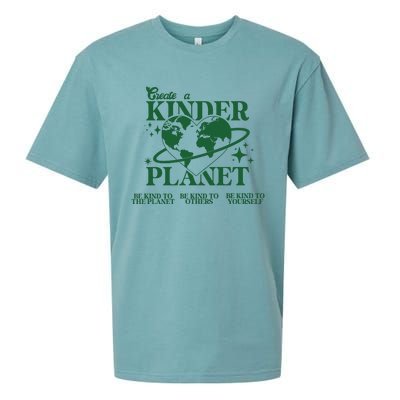 Earth Day Create A Kinder Planet Be Kind To The Planet Environmental Awareness Sueded Cloud Jersey T-Shirt