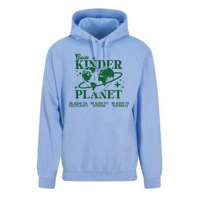 Earth Day Create A Kinder Planet Be Kind To The Planet Environmental Awareness Unisex Surf Hoodie