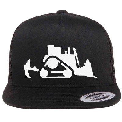 Excavator Driver Construction Machinery I Love Diesel Power Caterpillar .Png Flat Bill Trucker Hat