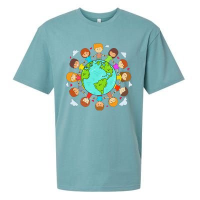 Earth Day Child Earth Day 2024 Sueded Cloud Jersey T-Shirt