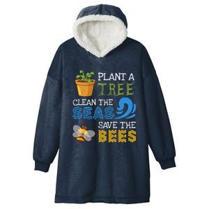 Earth Day Costume Plant A Tree Clean The Seas Save The Bees Gift Hooded Wearable Blanket