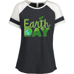 Earth Day Cute Save The Planet Nature Meaningful Gift Enza Ladies Jersey Colorblock Tee