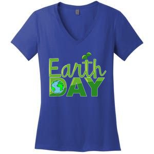 Earth Day Cute Save The Planet Nature Meaningful Gift Women's V-Neck T-Shirt