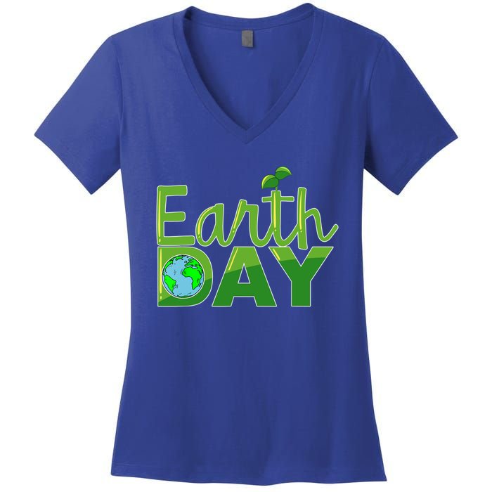 Earth Day Cute Save The Planet Nature Meaningful Gift Women's V-Neck T-Shirt