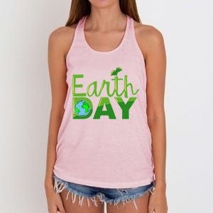 Earth Day Cute Save The Planet Nature Meaningful Gift Women's Knotted Racerback Tank