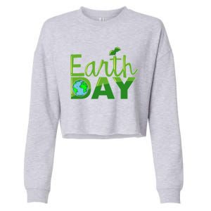 Earth Day Cute Save The Planet Nature Meaningful Gift Cropped Pullover Crew