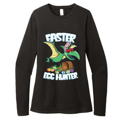 Easter Dinosaur Cute Gift Egg Hunter Bunny Ears Pterodactyl Funny Gift Womens CVC Long Sleeve Shirt