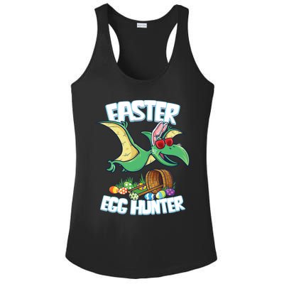 Easter Dinosaur Cute Gift Egg Hunter Bunny Ears Pterodactyl Funny Gift Ladies PosiCharge Competitor Racerback Tank