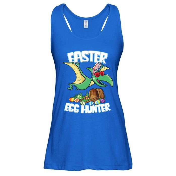 Easter Dinosaur Cute Gift Egg Hunter Bunny Ears Pterodactyl Funny Gift Ladies Essential Flowy Tank