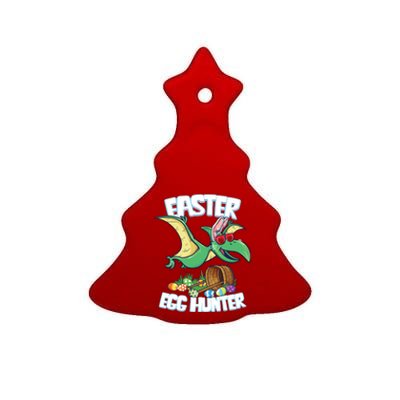 Easter Dinosaur Cute Gift Egg Hunter Bunny Ears Pterodactyl Funny Gift Ceramic Tree Ornament