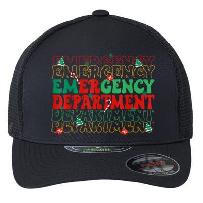 Emergency Department Christmas Ed Er Nurse Crew Flexfit Unipanel Trucker Cap