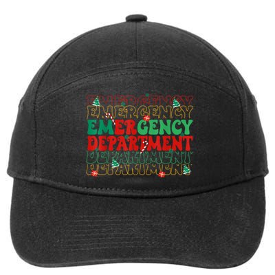 Emergency Department Christmas Ed Er Nurse Crew 7-Panel Snapback Hat