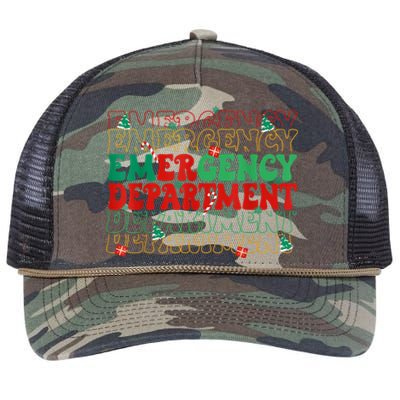 Emergency Department Christmas Ed Er Nurse Crew Retro Rope Trucker Hat Cap