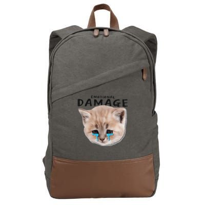 Emotional Damage Cat Cotton Canvas Backpack