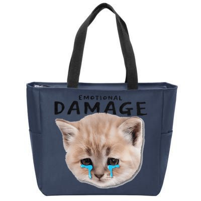 Emotional Damage Cat Zip Tote Bag