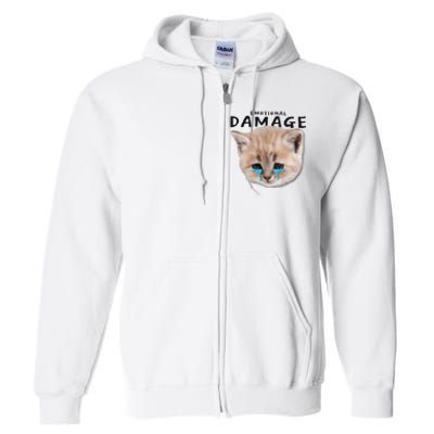 Emotional Damage Cat Full Zip Hoodie