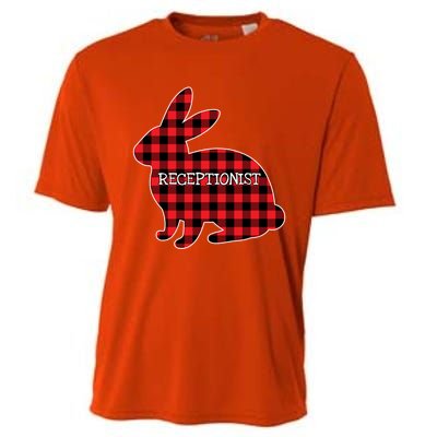 Easter Day Costume Red Plaid Bunny Graphic Receptionist Gift Cooling Performance Crew T-Shirt